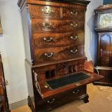 Antique George III Mahogany Secretaire Chest on Chest at Sturmans Antiques furniture for sale