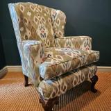 Antique Superb Edwardian Wing Back Arm Chair at Sturmans Antiques furniture for sale