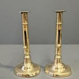 Antique Pair of George III Brass Candlesticks at Sturmans Antiques candlesticks for sale 