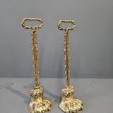 Antique Pair of Regency Brass Paw Foot Door Stops at Sturmans Antiques metalware for sale