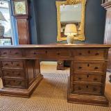 Antique Superb Late Victorian Oak Pedestal Desk by J P White at Sturmans Antiqued furniture for sale