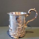 Antique Silver Tankard with Pheasant Shooting Scene at Sturmans Antiques silver for sale