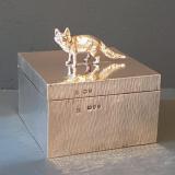 Antique Victorian Silver Fox Planished Silver Table Box by Richard Hodd & Sons of London at Sturmans Antiques silver for sale
