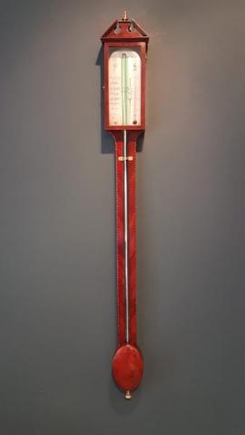 Antique George III Mahogany Stick Barometer by John Sutter of Edinburgh
