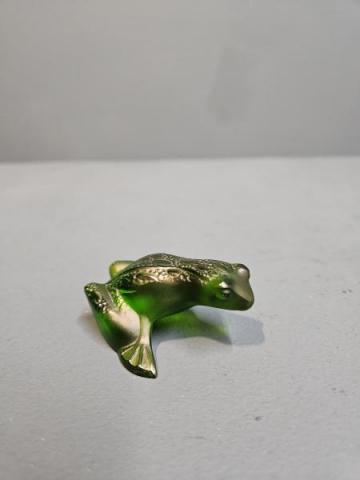 Lalique Green Leaping Frog at Sturmans Antiques Lalique for sale