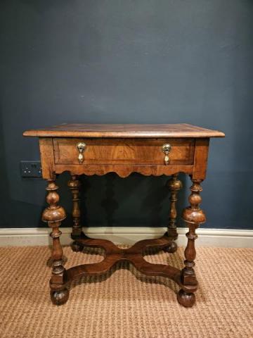 Antique William & Mary Style Walnut Side Table