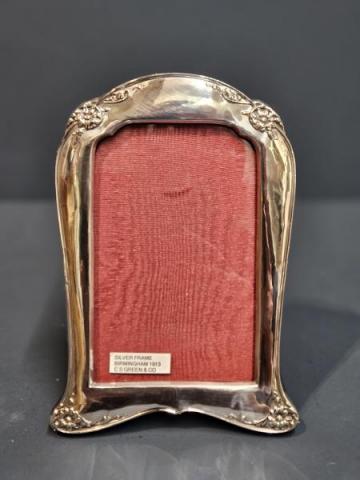 Antique Floral Border Silver Photo Frame by C S Green and Co Birmingham at Sturmans Antiques photo frame for sale