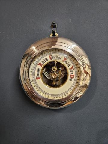 Antique Edwardian Silver and Mahogany Cased Barometer