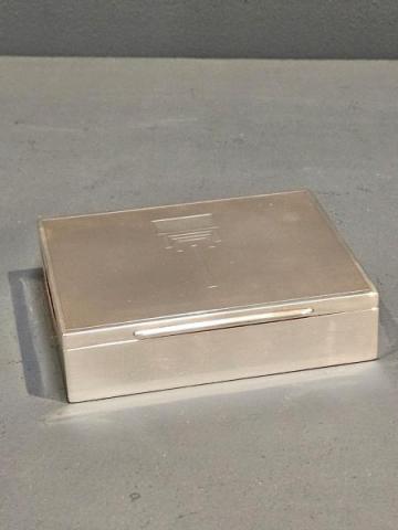 Antique Silver Card Box with Rising Card Tray by Adolph Scott of Birmingham