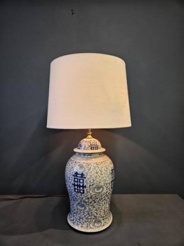 Antique Victorian Chinese Ginger Jar Lamp 