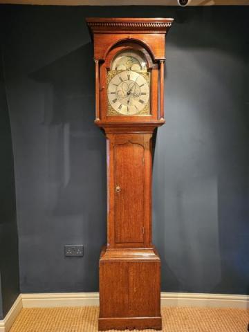 Antique George III Oak Gate of Carlisle Oak Longcase Clock 