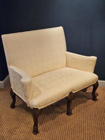 Antique Upholstery Chairs Small George III Style 2 Seater Sofa Walnut