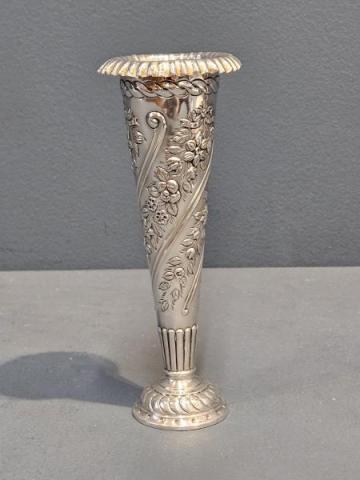 Antique Victorian Silver Trumpet Vase by William Comyns