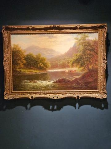 Antique Painting William Mellor Oil on Canvas 'On the Dee' near Llangollen at Sturmans Antiques