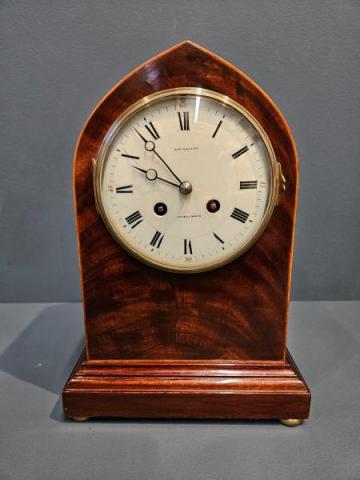 Antique Edwardian Mahogany Gong Chiming Mantel Clock