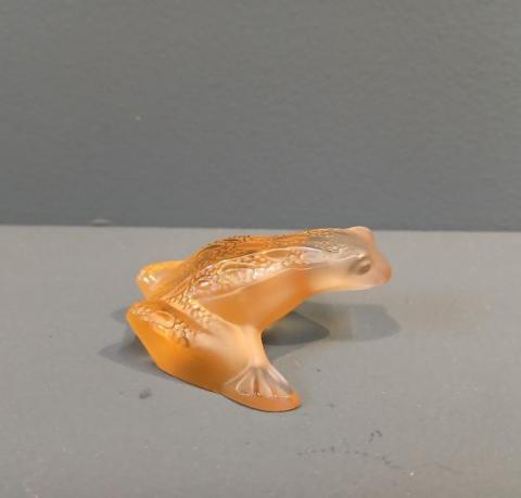Lalique Gold Opalescent Leaping Frog at Sturmans Antiques Lalique for sale