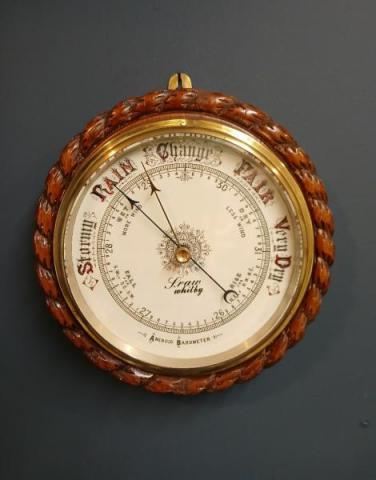 Antique Large Victorian Oak Whitby Ship's Barometer at Sturmans Antiques barometer for sale