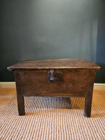 Antique Period Oak Low and Deep Proportioned Coffer