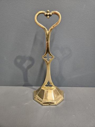 Antique Victorian Brass Door Stop in manner of Pugin
