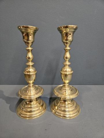 Antique Victorian Brass Candlesticks