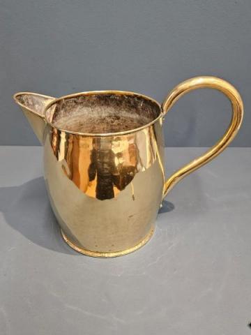 Antique Large Country House George III Brass Jug
