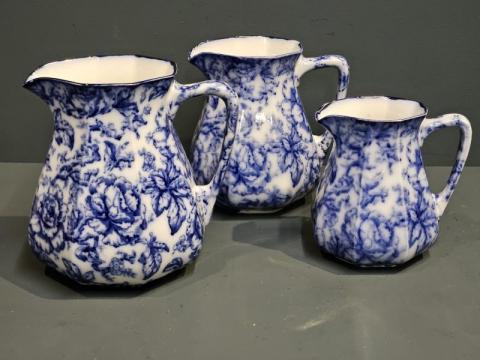 Antique Set of 3 Victorian Losol Ware Jugs by Keeling and Co
