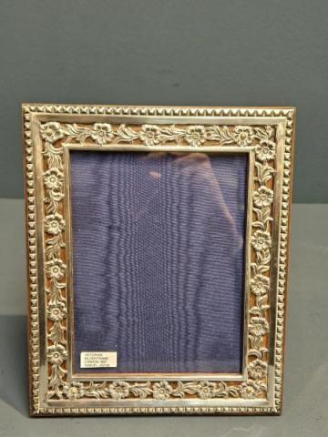 Antique Large Victorian Silver Floral Border Photo Frame by Samuel Jacob of London 