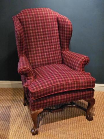 Antique Upholstery Late Victorian Wing Back Arm Chair