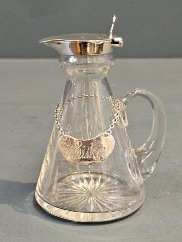 Antique Hukin & Heath Silver Mounted Noggin and Label by Hukin and Heath of Birmingham 