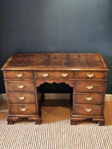 Antique Victorian Walnut Pedestal Desk