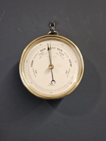 Antique Victorian Brass Cased Marine Barometer