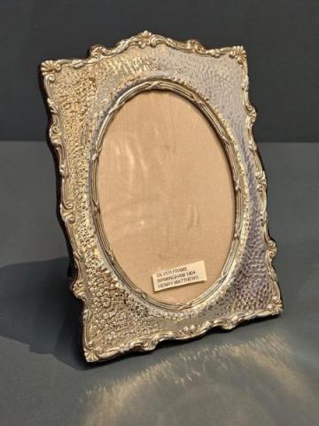 Antique Planished Silver Photo Frame by Henry Matthews of Birmingham