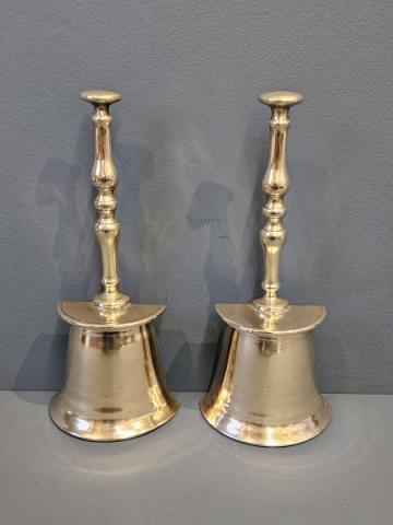 Antique Matching Pair of Regency Brass Door Stops