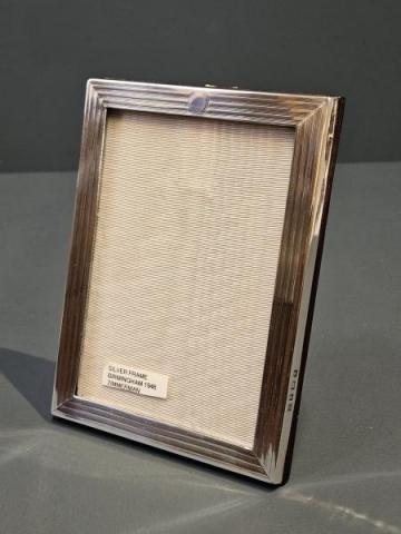 Antique Silver Engine Turned Photo Frame by Zimmerman of Birmingham