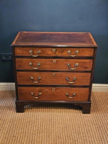 Antique Regency Mahogany Satinwood Crossbanded Chest of Drawers