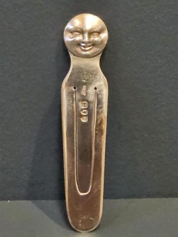 Antique Sampson Mordan Moon Face Silver Bookmark London