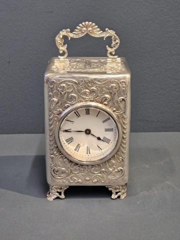 Antique Victorian Silver Carriage Clock by William Comyns of London
