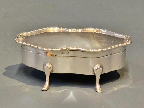 Antique Silver Trinket Box by William Hair Haseler of Birmingham