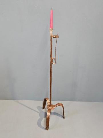 Antique Georgian Floor Standing Rush Light at Sturmans Antiques candlesticks for sale