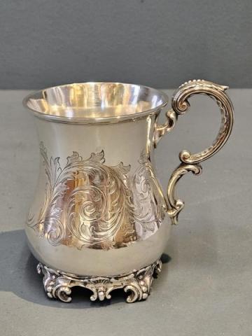 Antique Early Victorian Silver Tankard by Martin Hall & Co of Sheffield