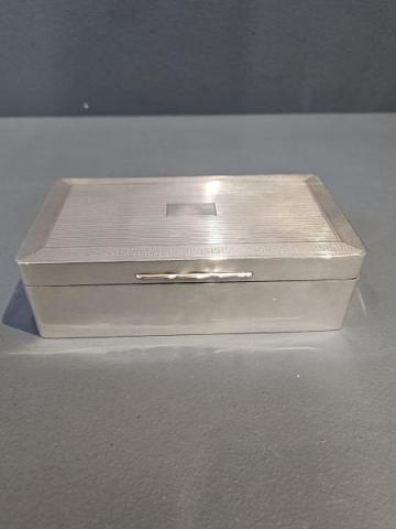 Antique Superb Engine Turned Silver Table Box by C.S. Green of Birmimgham