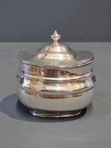Antique George V Silver Tea Caddy by William Hutton & Sons of Sheffield