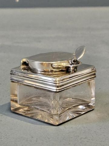 William IV Silver Topped Travelling Ink Well by Archibald Douglas of London