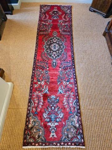 Immaculate 9' 6" Persian Pure Wool Runner at Sturmans Antiques