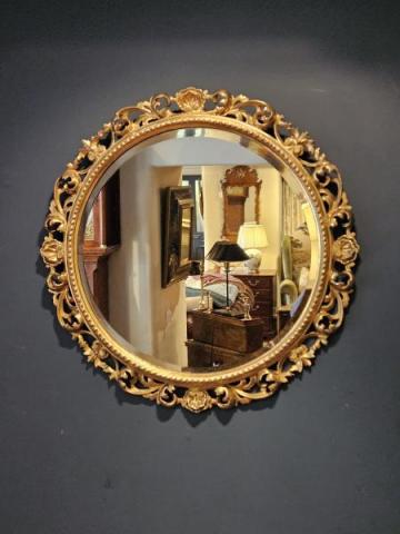 Antique Victorian Timber Gilt Florentine Mirror