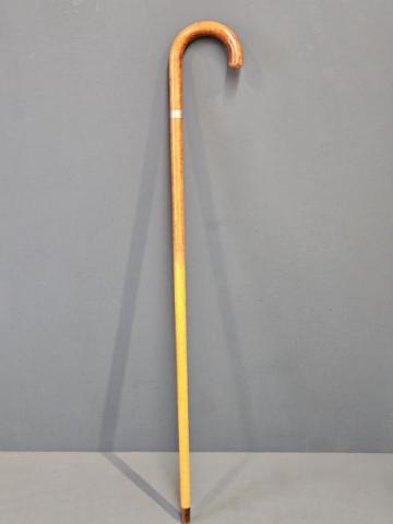 Antique 9ct Gold Mounted Birds Eye Maple Walking Stick by J. Howell & Co Ltd of London