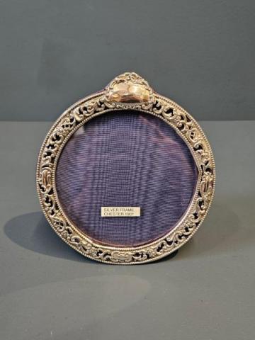Antique Victorian Embossed Chester Silver Photo Frame Chester