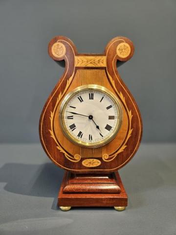 Antique Fine Quality Swiss Inlaid Mantel Clock