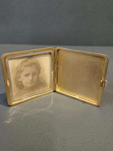 Antique Engine Turned Silver Portable Photo Frame by Cohen & Charles of London at Sturmans Antiques photo frame for sale
