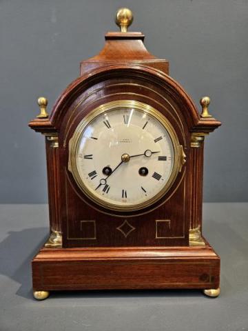Antique Victorian Mahogany 8 Day Mantel Clock